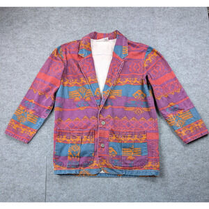 Chicos Chore Coat Womens 1 US Medium Aztec Western Utility Vintage Barn Jacket